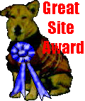 Dog with a great site award